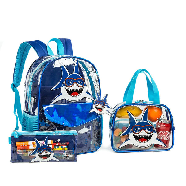 Shark Preschool Backpack Set – 3 Pcs Jasminestar