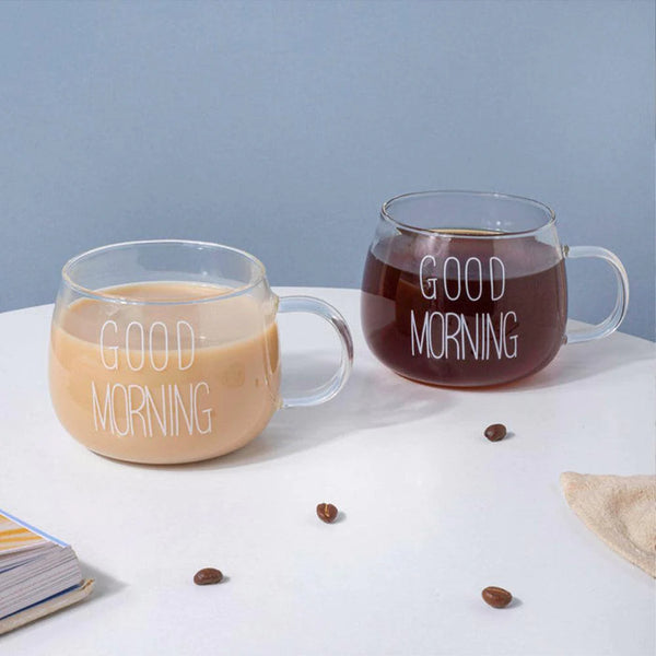 Good Morning glass mug 350 ml