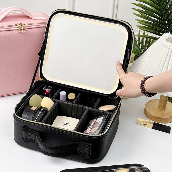 Makeup Bag with Mirror & LED Light