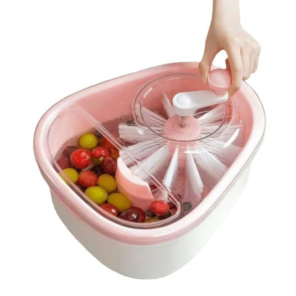 Large Fruit and Vegetable Washer with Brush & Crank