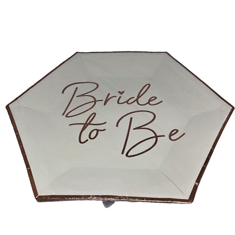 Hexagone Bride to be plate 26 cm 6 pcs