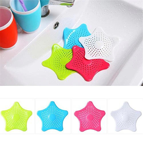 Star Shaped Silicone Drain Protector - 4 Pcs